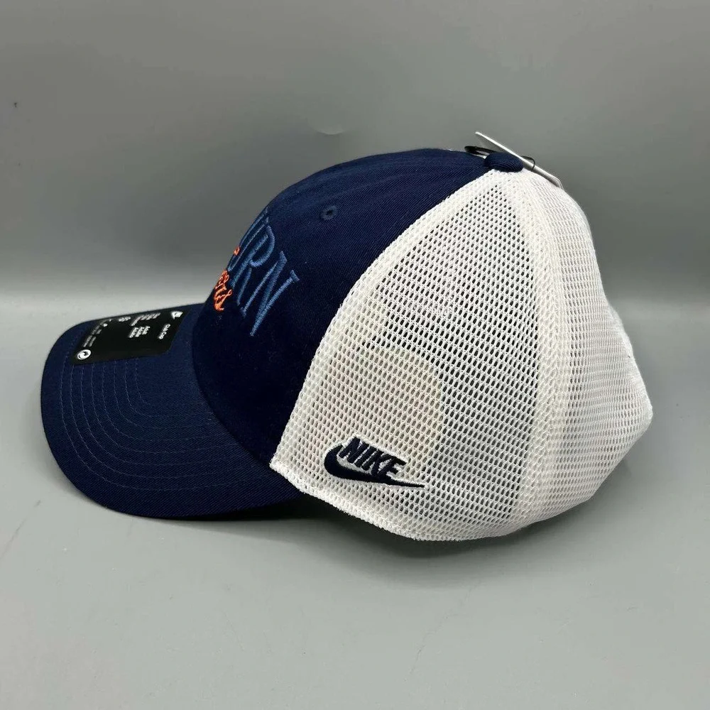 Nike Club Auburn Tigers Trucker Hat Men Blue White Strap Back Cap Cotton New